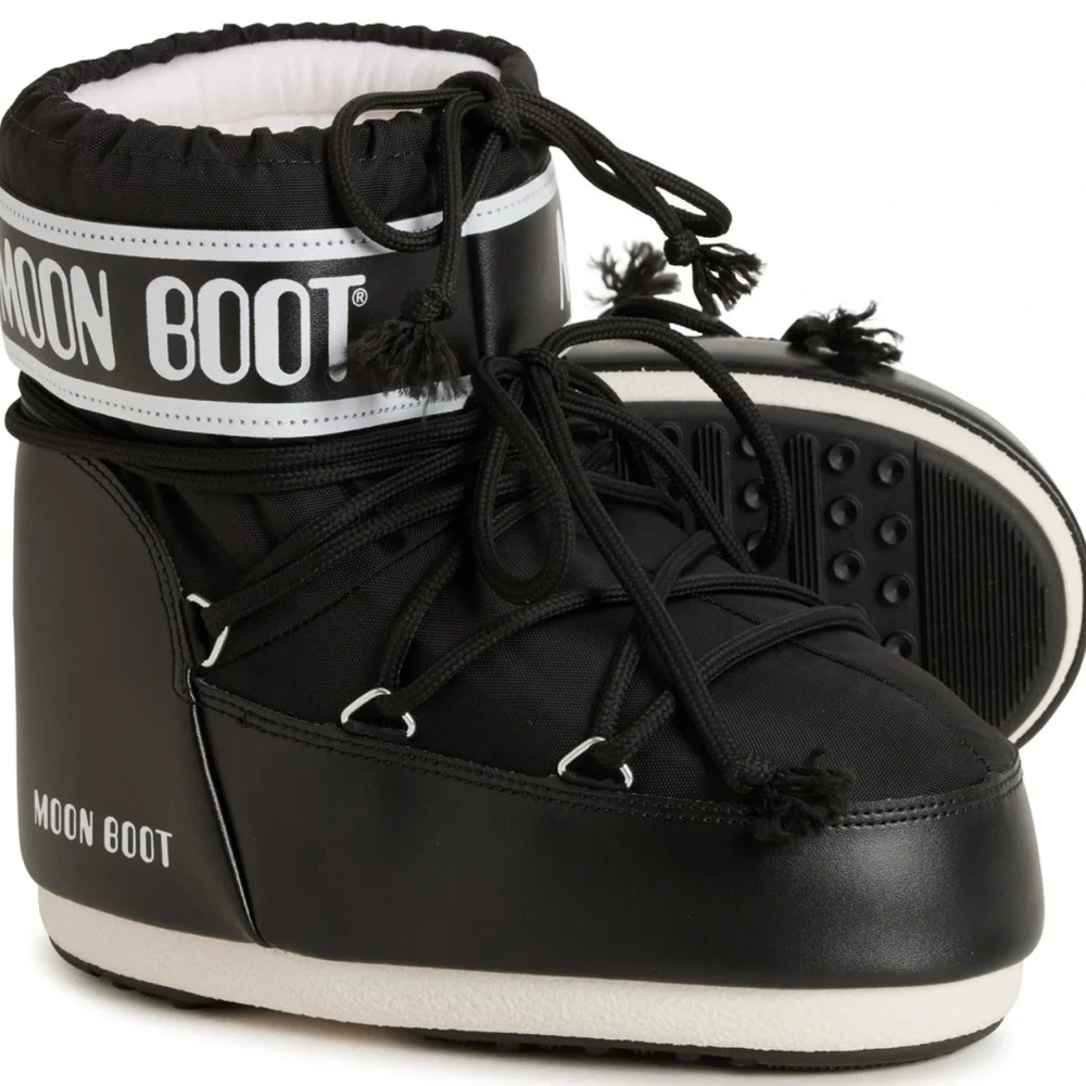 Moon Boot ICON LOW BLACK NYLON BOOTS - Picture 4 of 13